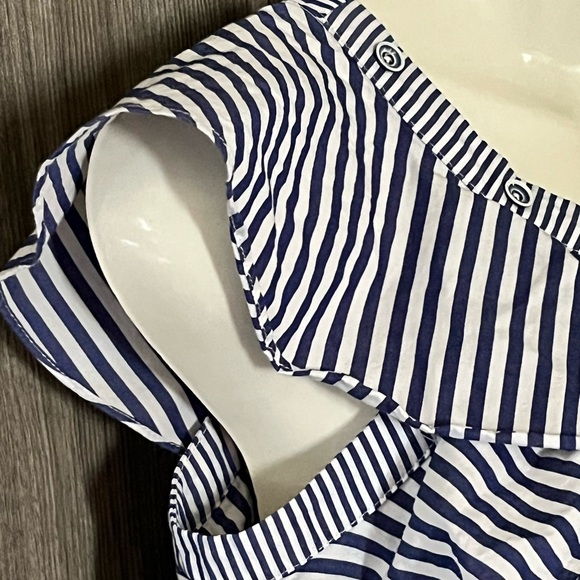V Cristina Striped Asymmetric Frill Shirt - Picture 8 of 11